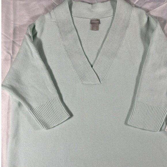 Chico's Other - Chicos womens sweater Large mint green v-neck